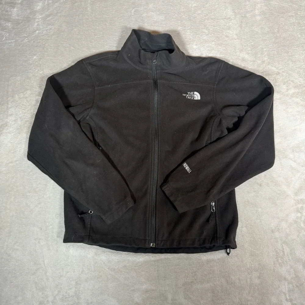 The North Face Mens WindWall Softshell Jacket Black Full Zip Size Small Fleece